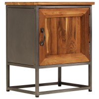 vidaXL Bedside Cabinet Recycled Teak and Steel 15.7