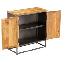 Vidaxl Sideboard Recycled Teak And Steel 25.6X11.8X27.6