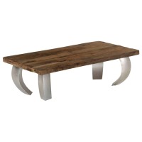 vidaXL Opium Coffee Table Reclaimed Wood and Steel 43.3