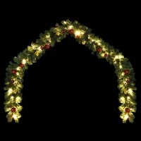 Vidaxl Christmas Garland Decorated With Baubles And Led Lights 393.7