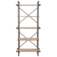 vidaXL Bookcase Solid Firwood and Steel 31.4