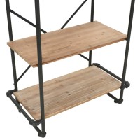 vidaXL Bookcase Solid Firwood and Steel 31.4