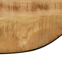 vidaXL Coffee Table Oval Solid Rough Mango Wood and Steel 39.4