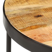 vidaXL Coffee Table Oval Solid Rough Mango Wood and Steel 39.4