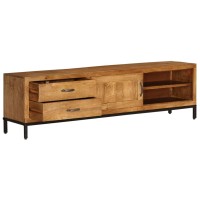 vidaXL TV Stand Solid Wood Mango 55.1