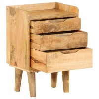 Vidaxl Bedside Cabinet Solid Mango Wood 15.7X11.8X23.4