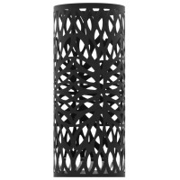 vidaXL Umbrella Stand Leaves Steel Black