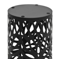 vidaXL Umbrella Stand Leaves Steel Black