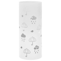 vidaXL Umbrella Stand Umbrellas Steel White