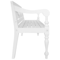 Vidaxl Batavia Bench 53.5 Solid Mahogany Wood White