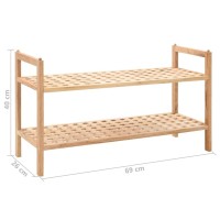 vidaXL Shoe Rack Solid Walnut Wood 27.2