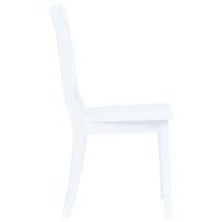 vidaXL Dining Chairs 2 pcs White Solid Rubber Wood