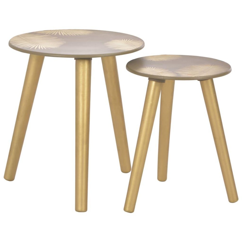 vidaXL Nesting Side Tables 2 pcs Gold 15.7