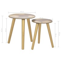 vidaXL Nesting Side Tables 2 pcs Gold 15.7