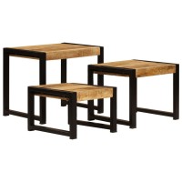 vidaXL Nesting Tables 3 pcs Solid Mango Wood