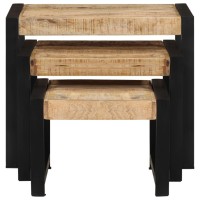 vidaXL Nesting Tables 3 pcs Solid Mango Wood