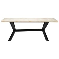 Vidaxl Dining Table White 78.7X39.4X29.5 Solid Mango Wood