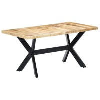 Vidaxl Dining Table 63X31.5X29.5 Solid Rough Mango Wood