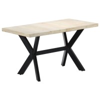 Vidaxl Dining Table 55.1X27.6X29.5 Solid Bleached Mango Wood
