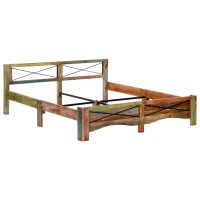 Vidaxl Bed Frame Solid Reclaimed Wood 70.9X78.7