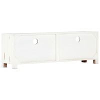 Vidaxl Tv Cabinet White 47.2X11.8X15.7 Solid Acacia Wood