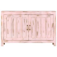Vidaxl Sideboard Light Pink 43.3X13.8X27.6 Solid Mango Wood