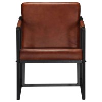 vidaXL Armchair Brown Real Leather