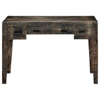 Vidaxl Desk Black 43.3X19.7X29.5 Solid Mango Wood
