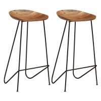 vidaXL Bar Stools 2 pcs Solid Acacia Wood