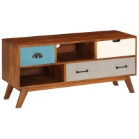 Vidaxl Tv Cabinet With 3 Drawers 43.3X13.8X19.7 Solid Acacia Wood