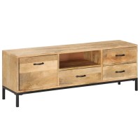 Vidaxl Tv Cabinet 51.2X11.8X17.7 Solid Mango Wood