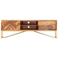 Vidaxl Tv Cabinet 55.1X11.8X17.7 Solid Sheesham Wood