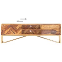 Vidaxl Tv Cabinet 55.1X11.8X17.7 Solid Sheesham Wood