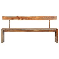 Vidaxl Bench 63 Gray Solid Sheesham Wood