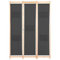 Vidaxl 3-Panel Room Divider Gray 47.2X66.9X1.6 Fabric