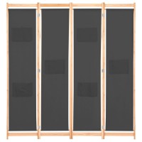Vidaxl 4-Panel Room Divider Gray 62.9X66.9X1.6 Fabric
