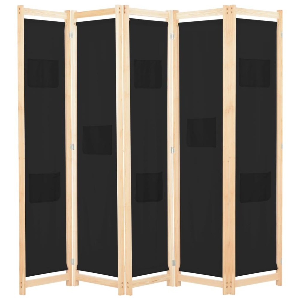 Vidaxl 5-Panel Room Divider Black 78.7X66.9X1.6 Fabric