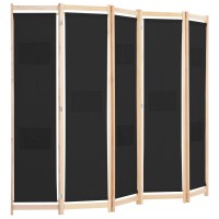 Vidaxl 5-Panel Room Divider Black 78.7X66.9X1.6 Fabric