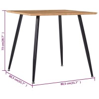 vidaXL Dining Table Oak and Black 31.7