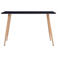 vidaXL Dining Table Black and Oak 47.2