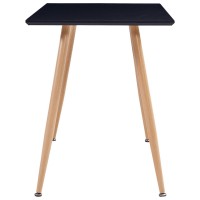 vidaXL Dining Table Black and Oak 47.2