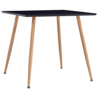 vidaXL Dining Table Black and Oak 31.7