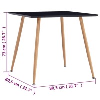 vidaXL Dining Table Black and Oak 31.7