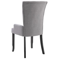 vidaXL Dining Chair with Armrests Light Gray Fabric