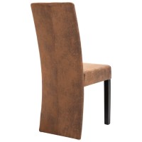 vidaXL Dining Chairs 2 pcs Brown Faux Suede Leather