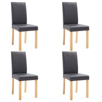Vidaxl Dining Chairs 4 Pcs Gray Faux Leather