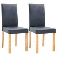 Vidaxl Dining Chairs 2 Pcs Gray Faux Leather