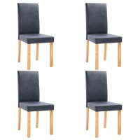 Vidaxl Dining Chairs 4 Pcs Gray Faux Leather