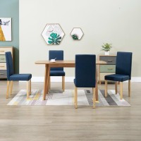 vidaXL Dining Chairs 4 pcs Blue Fabric