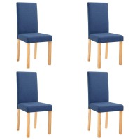 vidaXL Dining Chairs 4 pcs Blue Fabric